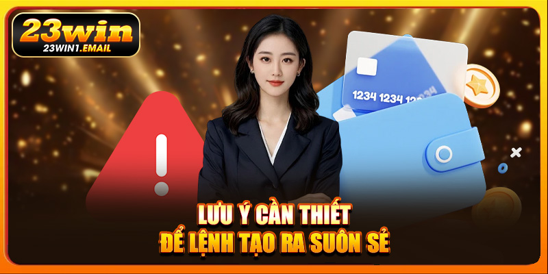 Lưu ý cần thiết để lệnh tạo ra suôn sẻ